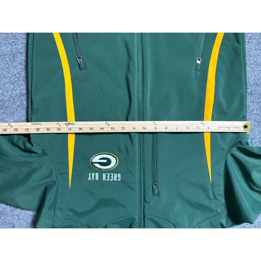 Green Bay Packers Jacket mens Small Full Zip Green Long Sleeve Zip Pockets
